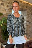 Made in Italy Knox Leopard Fine Knit & Vest Top Graphite